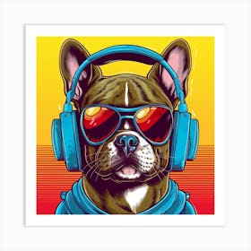 French Bulldog with Sunglasses Art Print