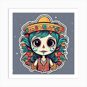 Mexico Sticker 2d Cute Fantasy Dreamy Vector Illustration 2d Flat Centered By Tim Burton Pr (53) Art Print