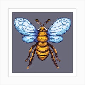 Bee Pixel Art Art Print