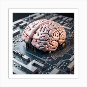 Brain On A Circuit Board 5 Art Print