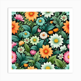 Floral Wallpaper 2 Art Print