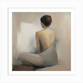 'Sitting Woman' Woman Thinking Art Print