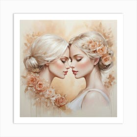 Two Sisters Painting Art Print