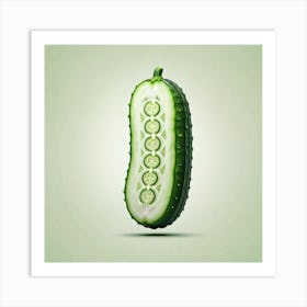 Cucumber On A Green Background Art Print