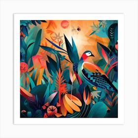 Birds In The Jungle Art Print