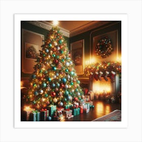 Christmas Tree In The Living Room Art Print