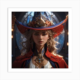 Absolute Reality V16 Symmetry Portrait Of A Female Sorcerer Da 2 Art Print