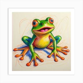 Frog Drawing 4 Art Print