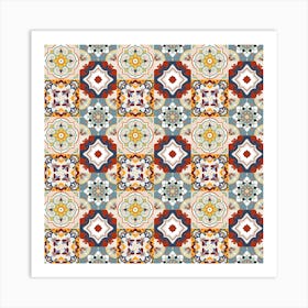 Azulejo - vector tiles, Portuguese tiles 6 Art Print