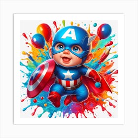 Captain America Baby Art Print