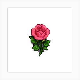 Pixel Rose 1 Art Print