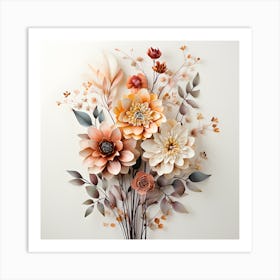 Misty Florals Art Print