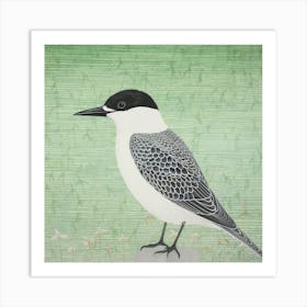 Ohara Koson Inspired Bird Painting Common Tern 1 Square Art Print