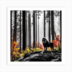 Lion In The Forest 28 Art Print