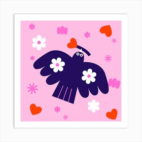 Collage Style Love Bird Art Print