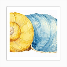 Watercolor Sea Shells Art Print