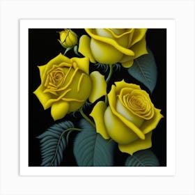 Yellow Roses Art Print