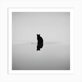 Cat In Water Art Print