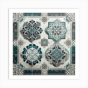Modern Islamic Tile Pattern Art Print