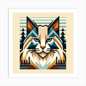 Stardust Low Poly Cat 1 Art Print