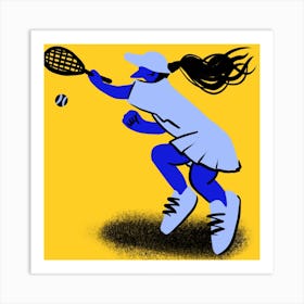Tennis Player Square Art Print