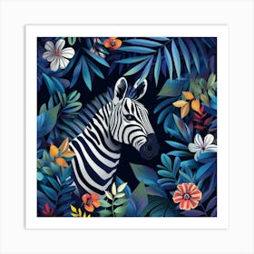 Zebra In The Jungle 2 Art Print