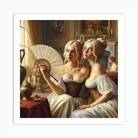 Two Women In A Room Art Print