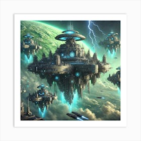 Uranian Vanguard Guardians Of The Skies Art Print