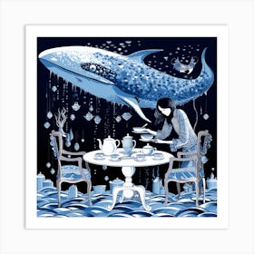 Tea With A Whale Art Print