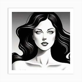 Black And White Woman Art Print