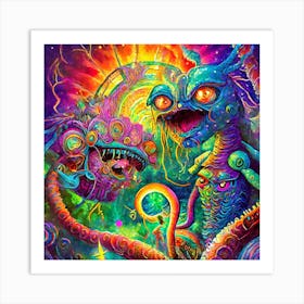 Psychedelic Monsters Art Print