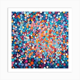 Dots On A Blue Background Art Print