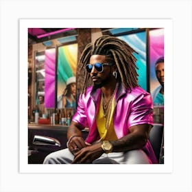 Man With Dreadlocks Art Print