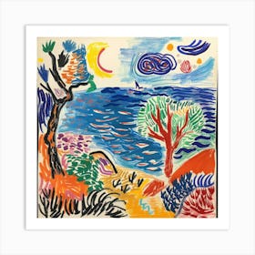 Seaside Painting Matisse Style 12 Art Print