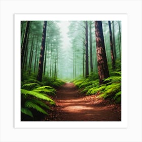 Ferns In The Forest Art Print