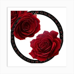 Red Roses In A Circle Art Print