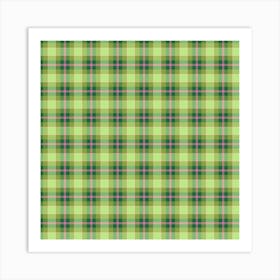 Green Plaid Fabric 10 Art Print