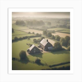 Country House In The Mist Art Print
