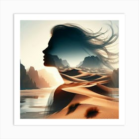 Portrait Of A Woman In The Desert 6 Art Print