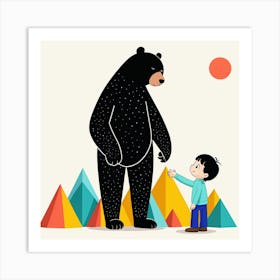 Big Bear And Little Boy Art Print