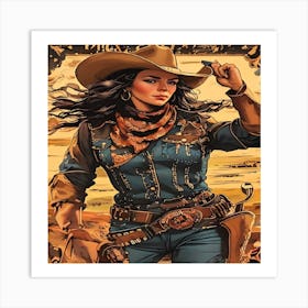 Cowgirl In Cowboy Hat-Drucke 09.12.2024--2f3738 Art Print