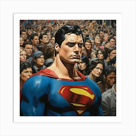 Superman In The Crowd Art Print 3 Art Print