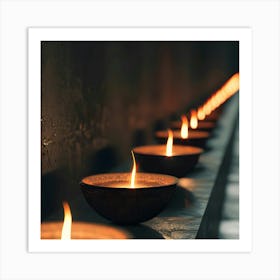 Lit Candles In A Row 2 Art Print