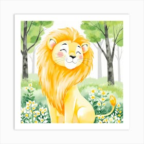 Lion In The Forest 1 Art Print