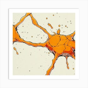 Orange Brain Cells Art Print