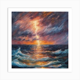 North Atlantic storm at Midnight Art Print