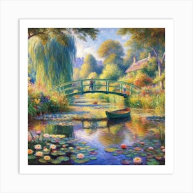 Water Lily Bridge 4 Art Print