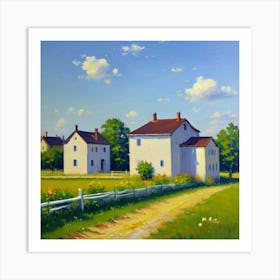 Charming Facades Outdoors in Quiet Harmony Farm In The Country Art Print