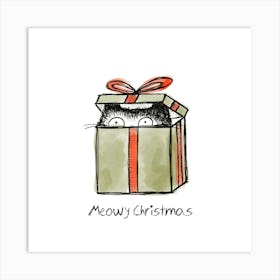 Meowy Christmas Art Print