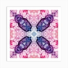 Pink Alcohol Ink Flower Pattern 5 Art Print